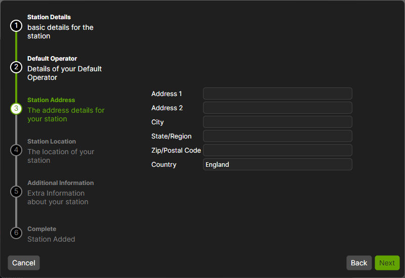 QSO Director Configuration Wizard Station Address