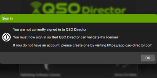 QSO Director Sign in Warning