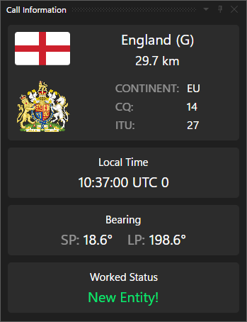 QSO Director Call Information Window