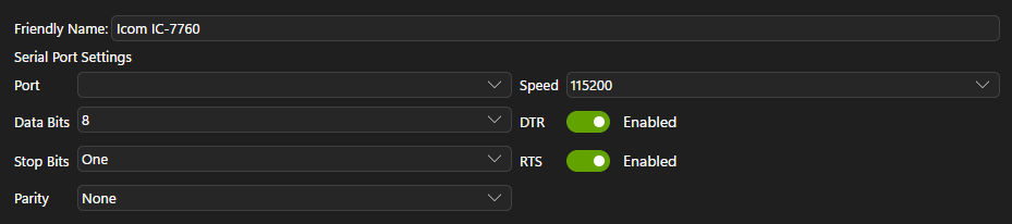 QSO Director Rig Control Setup Serial Settings
